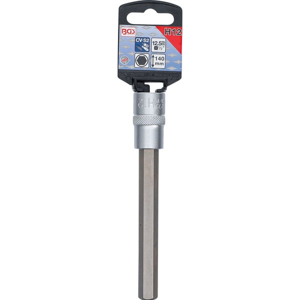 BGS Bit-Einsatz Länge 140 mm Antrieb Innenvierkant 12,5 mm (1/2) Innensechskant 12 mm - 4273