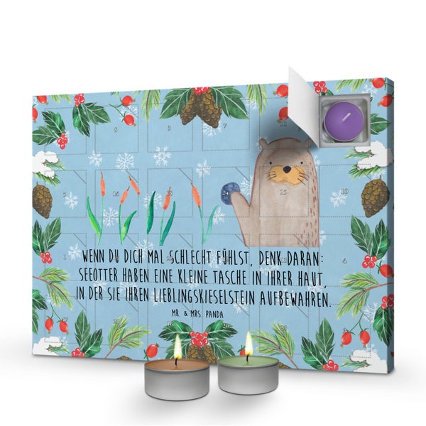 Mr. & Mrs. Panda Duftkerzen Adventskalender Otter Stein - Blau Pastell