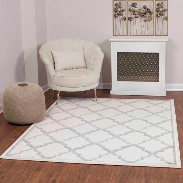 Teppich Orient Marokkanisch Grau/Weiß 200x275 cm