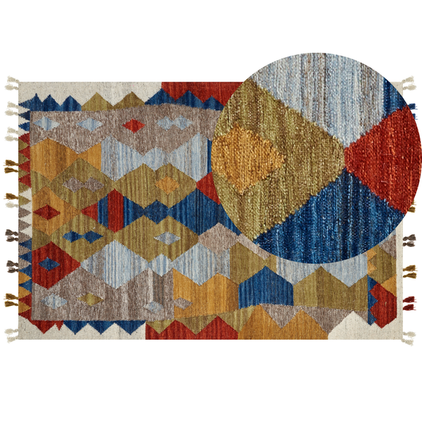 Teppich ARZAKAN Bunt 200 x 300 cm Wolle Kelim