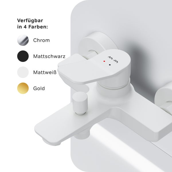 Aufputz Badewannenarmatur in Weiß mit verschiedenen Farboptionen