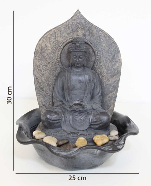 Zimmerbrunnen Dekobrunnen FoBuddha warmweiße LED antikfinish 10465