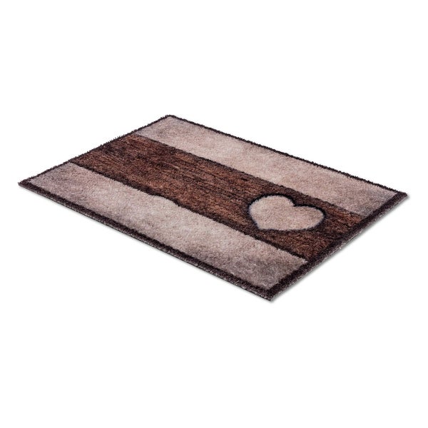 Rechteckiger Badteppich mit Herzmuster