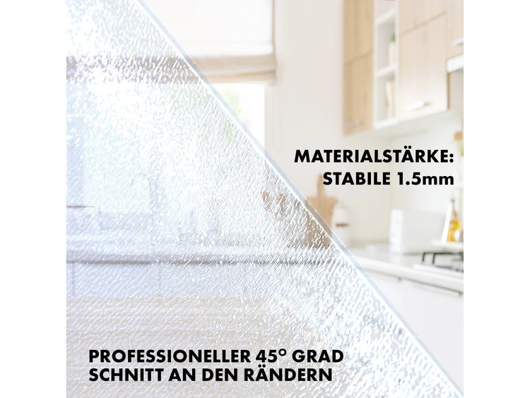 FLOORDIREKT Tischfolie Empire - mit abgeschrägter Kante - 1,5 mm Stärke - Transparent - 40 x 175 cm