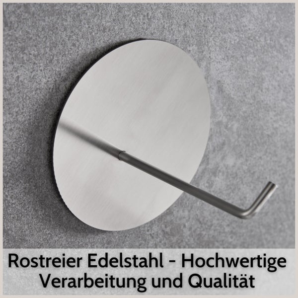 DEKAZIA® Toilettenpapierhalter ohne Bohren Edelstahl gebürstet | Klopapierhalter ohne Bohren | Klorollenhalter ohne Bohren Klopapierhalter WC Rollenhalter ohne Bohren WC Papier Halterung Kleben