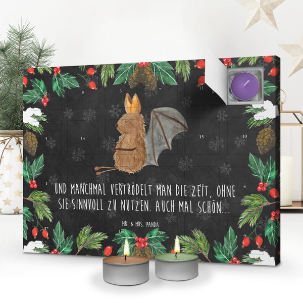 Mr. & Mrs. Panda Duftkerzen Adventskalender Fledermaus Sitzen - Schwarz