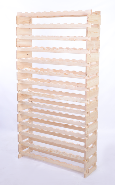 Weinregal VINOTECA FLEX PRO HxBxT 191x103x28cm 140 Flaschen auf 14 Ebenen Massives Kiefernholz Natur unbehandelt