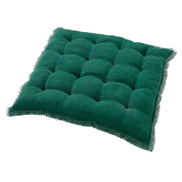 BURTO - Sitzkissen 40x40 cm Baumwolle mit stone-washed optik Galapagos Green