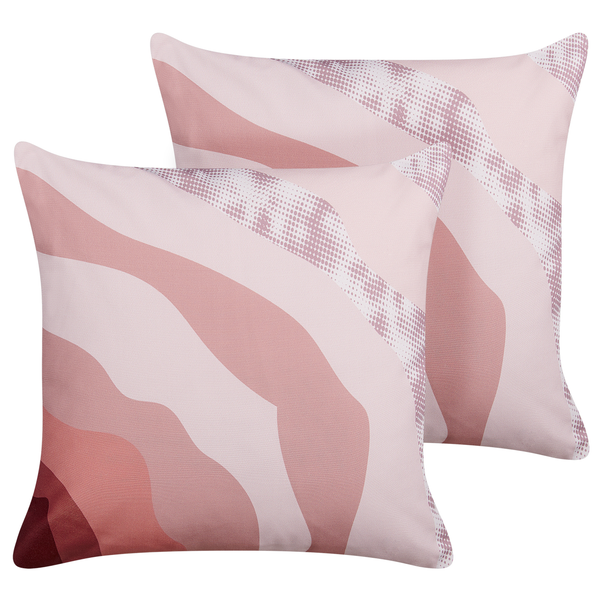 Gartenkissen 2er Set CAMPEI Abstraktes Muster 45 x 45 cm Rosa