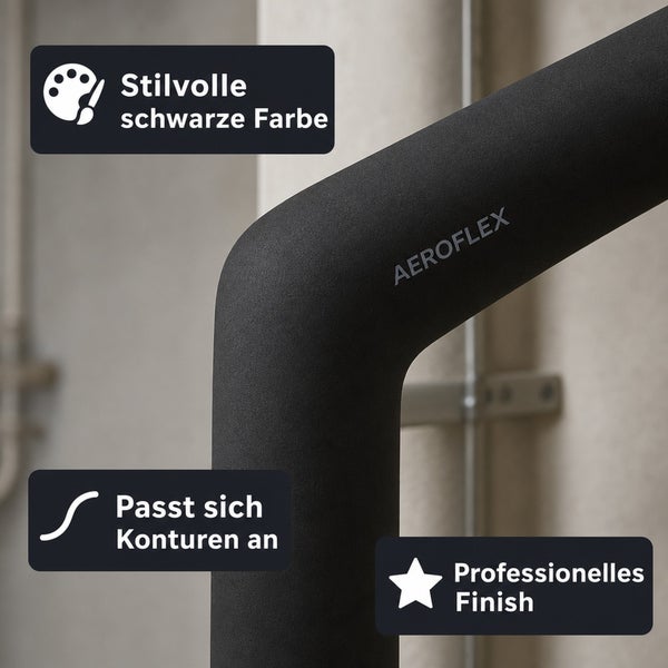 Aeroflex Isolierschlauch für Rohre mit anpassungsfähiger Oberfläche in matter Optik und professionellem Finish