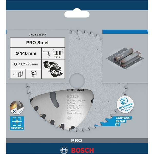 Bosch Kreissägeblatt Pro Steel, 140 Millimeter