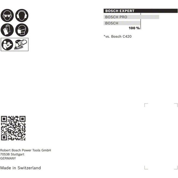 Bosch EXPERT C470 Schleifpapier, 102 x 62/93 mm, K 40, 50 Stück - 2608901676