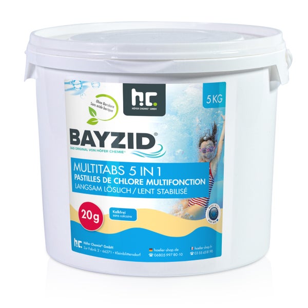 Bayzid Multitabs 5 in 1, 5 Kilogramm Eimer zur Poolpflege