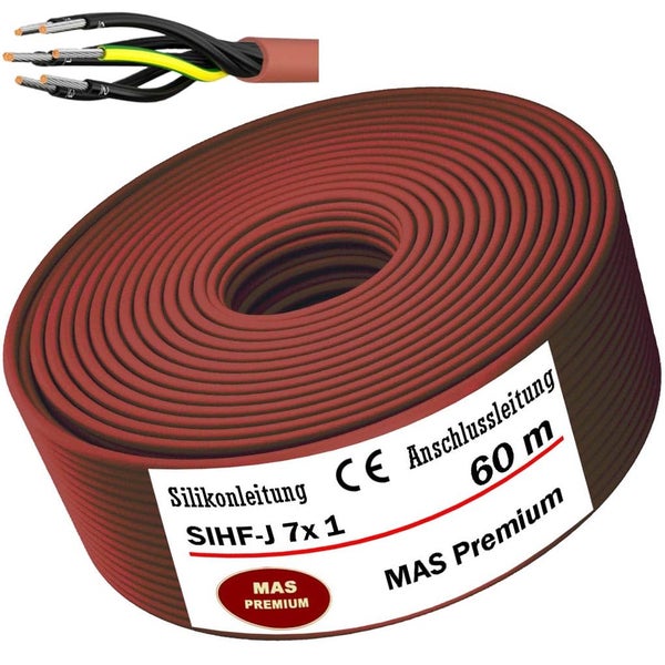 Silikonleitung SIHF-J 7x1 als 60 Meter Ring mit MAS Premium Logo.