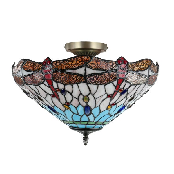 Deckenleuchte im Tiffany-Stil mit Libellenmuster