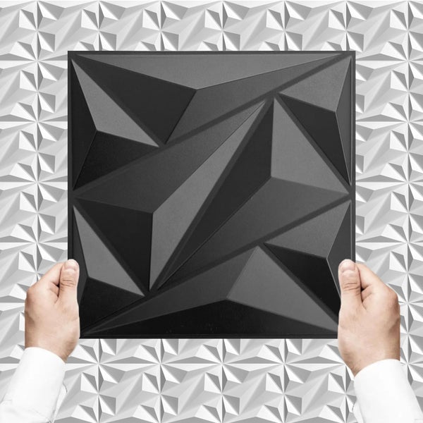 3D Paneele 30x30cm PVC Kunststoffpaneele Wandpaneele Deckenpaneelen D137-1 Onyx Schwarz