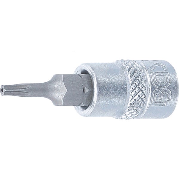 BGS Bit-Einsatz Antrieb Innenvierkant 6,3 mm (1/4) T-Profil (für Torx) mit Bohrung T9 - 2364
