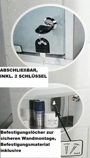 Medizinschrank / Arzneischrank im Klassischen Design aus rostfreiem Edelstahl
