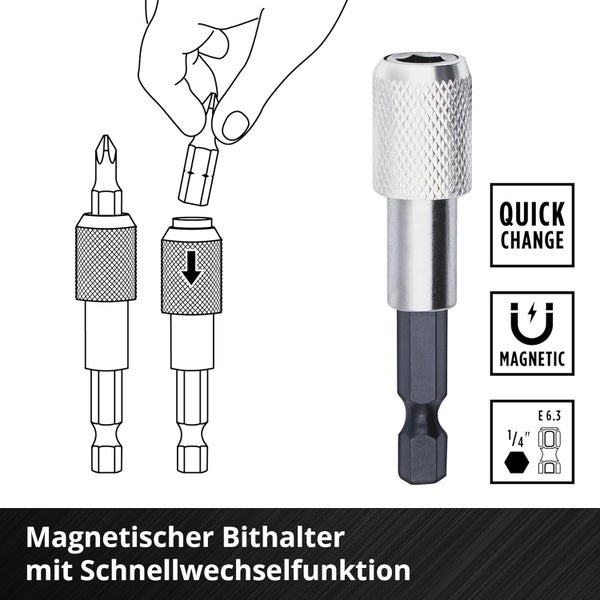 Einhell XS-CASE 21-tlg. Bit- und Steckschlüssel-Set (25-mm-Bits, Steckschlüssel, Schnellwechselbithalter, Adapter, Umschaltknarre inkl. Aufbewahrungsbox)