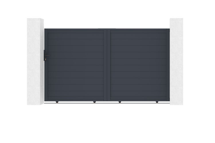 Schiebetor aus aluminium 3m EIGER H.180cm grau