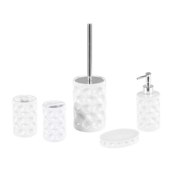 Badaccessoires Set 5-teilig TIRUA Keramik Weiß
