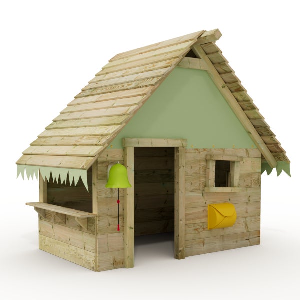 WICKEY Spielhaus für Kinder Tipi mit Holzdach und Fenster  - pastellgrün