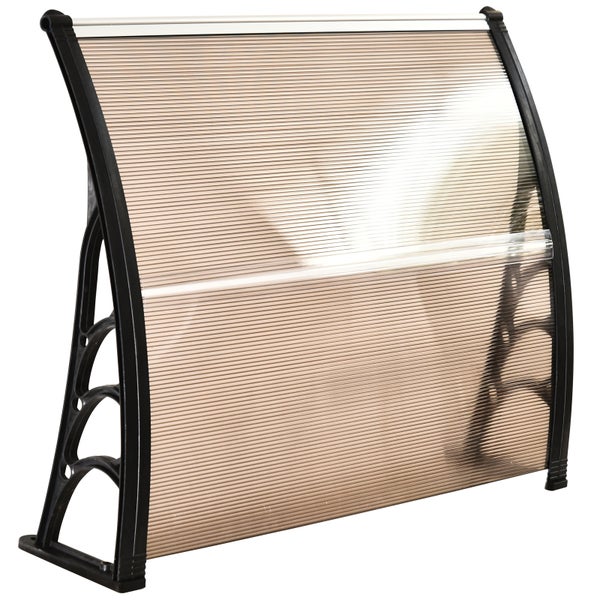 Outsunny Vordach Haustürvordach 120 x 75 cm Pultvordach Überdachung Polycarbonat