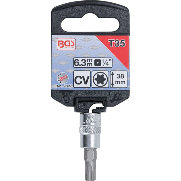 BGS Bit-Einsatz Antrieb Innenvierkant 6,3 mm (1/4) T-Profil (für Torx) T35 - 2565
