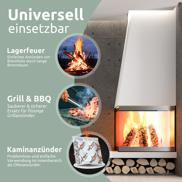 holz4home Kaminanzünder Grillanzünder Anzündtüten 100 Stück