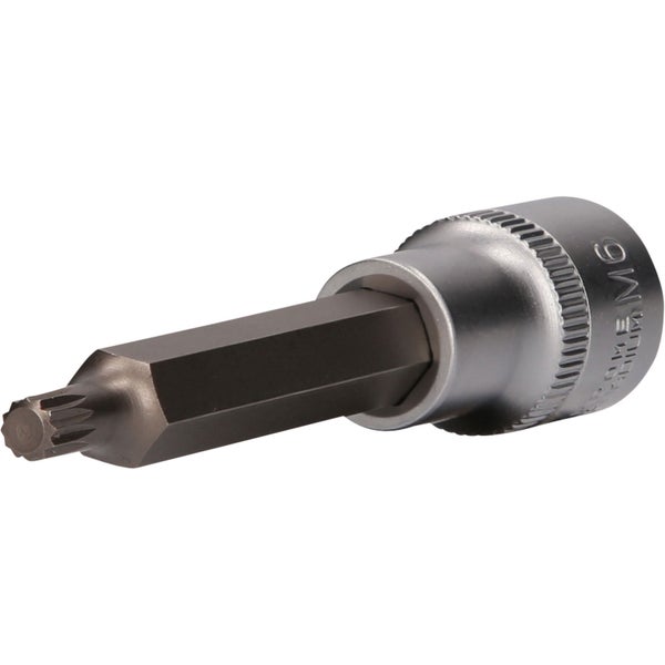 BRILLIANT TOOLS 1/2 Vielzahn-Bit-Stecknuss 100 mm lang M6 - BT022941