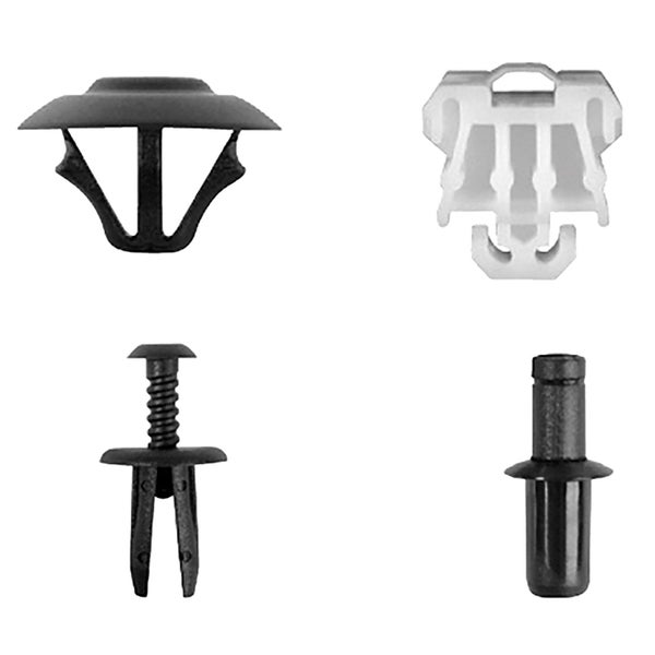 Verschiedene Befestigungsclips aus Kunststoff