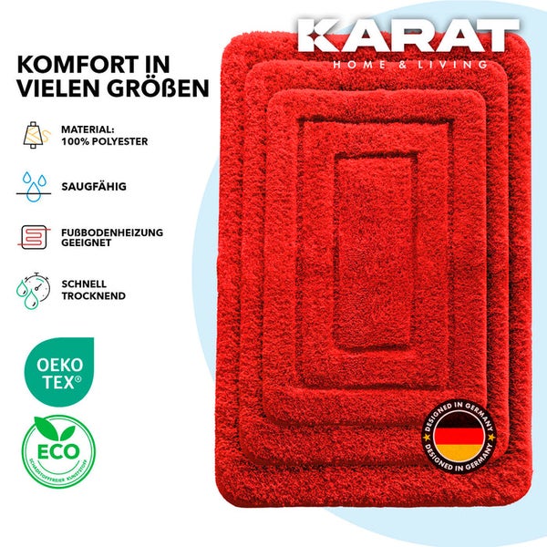 Rote Badematte aus Polyester von Karat Home and Living