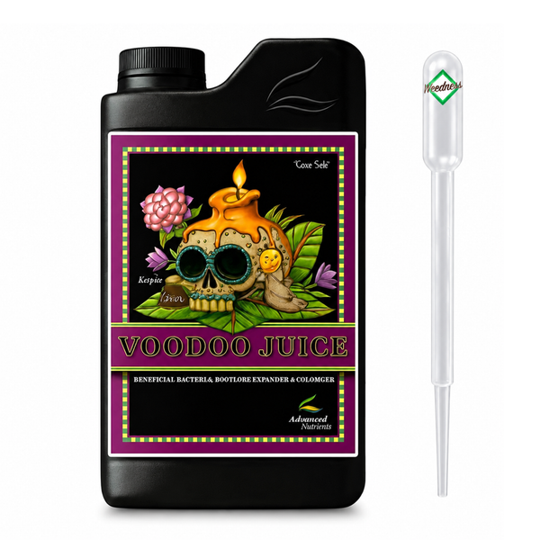 Advanced Nutrients Voodoo Juice Pflanzendünger in einer Flasche mit Pipette zur Unterstützung des Wurzelwachstums