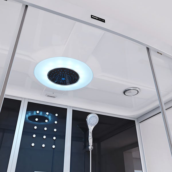 Home Deluxe - Dampfdusche DIAMOND BIG - Schwarz, Maße: 190 x 100 x 220 cm - inkl. Radio, Regendusche und komplettem Zubehör I Dampfsauna, Badewanne, Whirlpool, Dusche