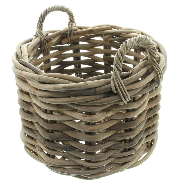 FRANK FLECHTWAREN | Rattankorb Rustikale Optik, RATTAN, Ø 50 x 38 cm