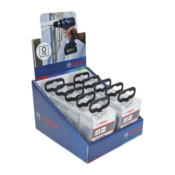 Bosch Logo. SDS Plus-5 Bohrerset mit Durchmessern von 5, 6 und 8 Millimetern.