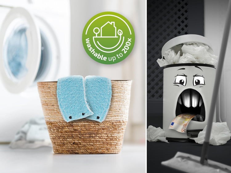 Leifheit 2er Set Wischbezug CLEAN TWIST M super soft 33cm für sensible Böden, Ersatzbezug mit Spezialfasern, Wischer Ersatzbezug für minimale Wasseraufnahme, ideal für Parkett, Laminat und Kork