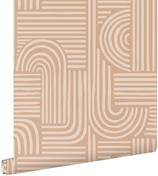 ESTAhome Tapete 3D-Muster Terrakottarosa - 0.53 x 10.05 m - 139936