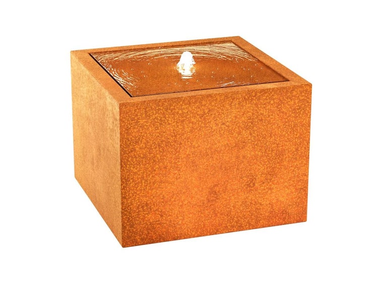 Corten Gartenbrunnen eckig 60x60x45 cm