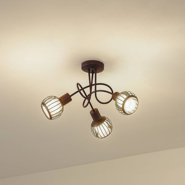 Deckenleuchte mit drei Leuchten im Gitterdesign