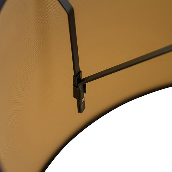 Baumwolllampenschirm schwarz 45/50/28 mit goldener Innenseite