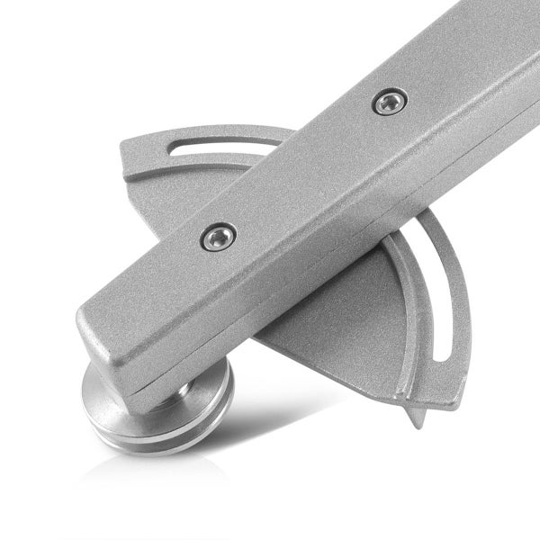 Detailansicht eines Winkeleinstellgeräts aus Metall