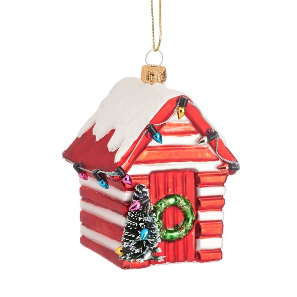 Rot-weiße Straddle House Weihnachtskugel - Sass & Belle