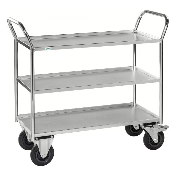 Servierwagen mit drei Ablageflächen und Rollen
