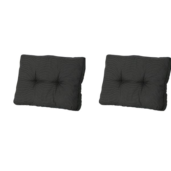 Florance Rückenkissen Rib schwarz - Ca. 43x73 cm - 2er-Set