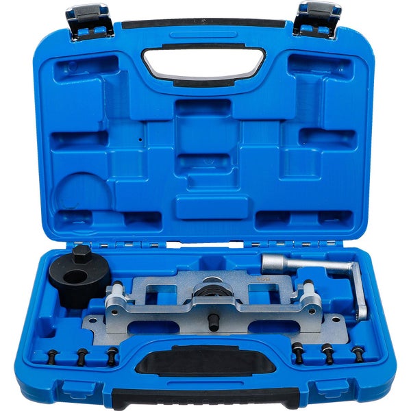 Motor Einstellwerkzeug Satz im geöffneten blauen Koffer