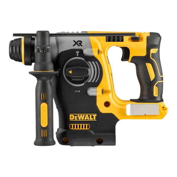 DeWalt Akku-Bohrhammer mit Zusatzhandgriff und Tiefenanschlag.