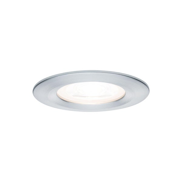LED Einbauleuchte Nova Basisset starr IP44 rund 78mm GU10 3x6,5W 3x460lm 230V 2700K Alu gedreht