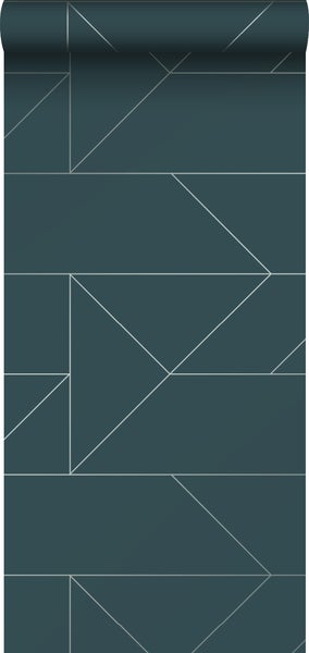 Origin Wallcoverings Tapete grafische Linien Dunkelblau - 0,53 x 10,05 m - 347725