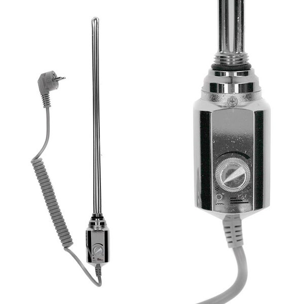 ECD Germany Badheizkörper Elektrisch mit Heizstab 900W Große Leistung - 400 x 1500 mm - Chrom - gerade mit Seitenanschluss - Heizkörper Handtuchwärmer Handtuchtrockner